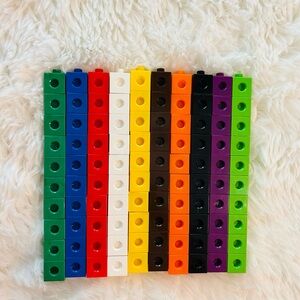 Education Linking cubes set of 100 Connecting snap blocks for construction math